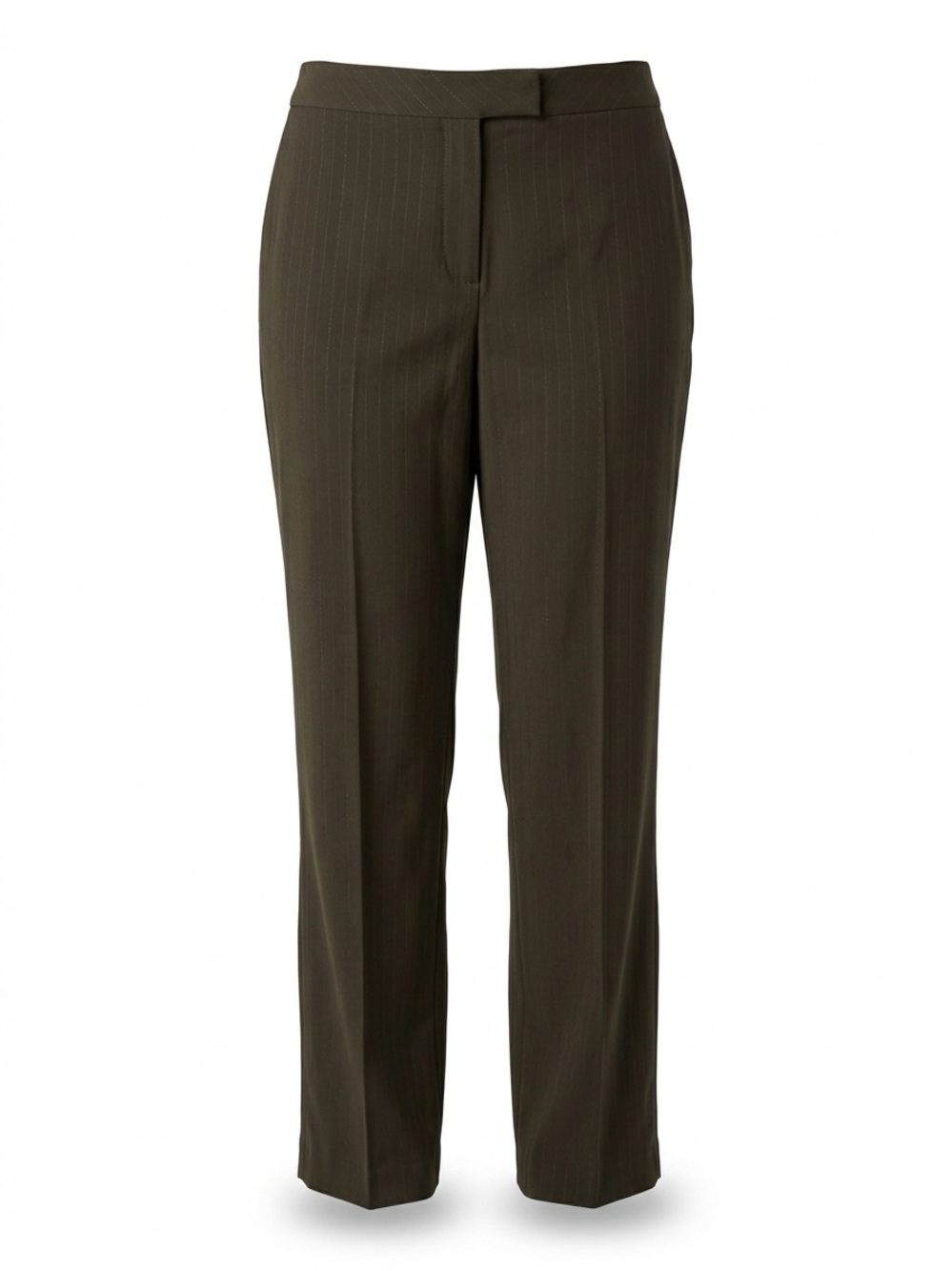 Kasper Women's Dark Olive Pinstripe Dress Pants - Size 18 Fully Lined